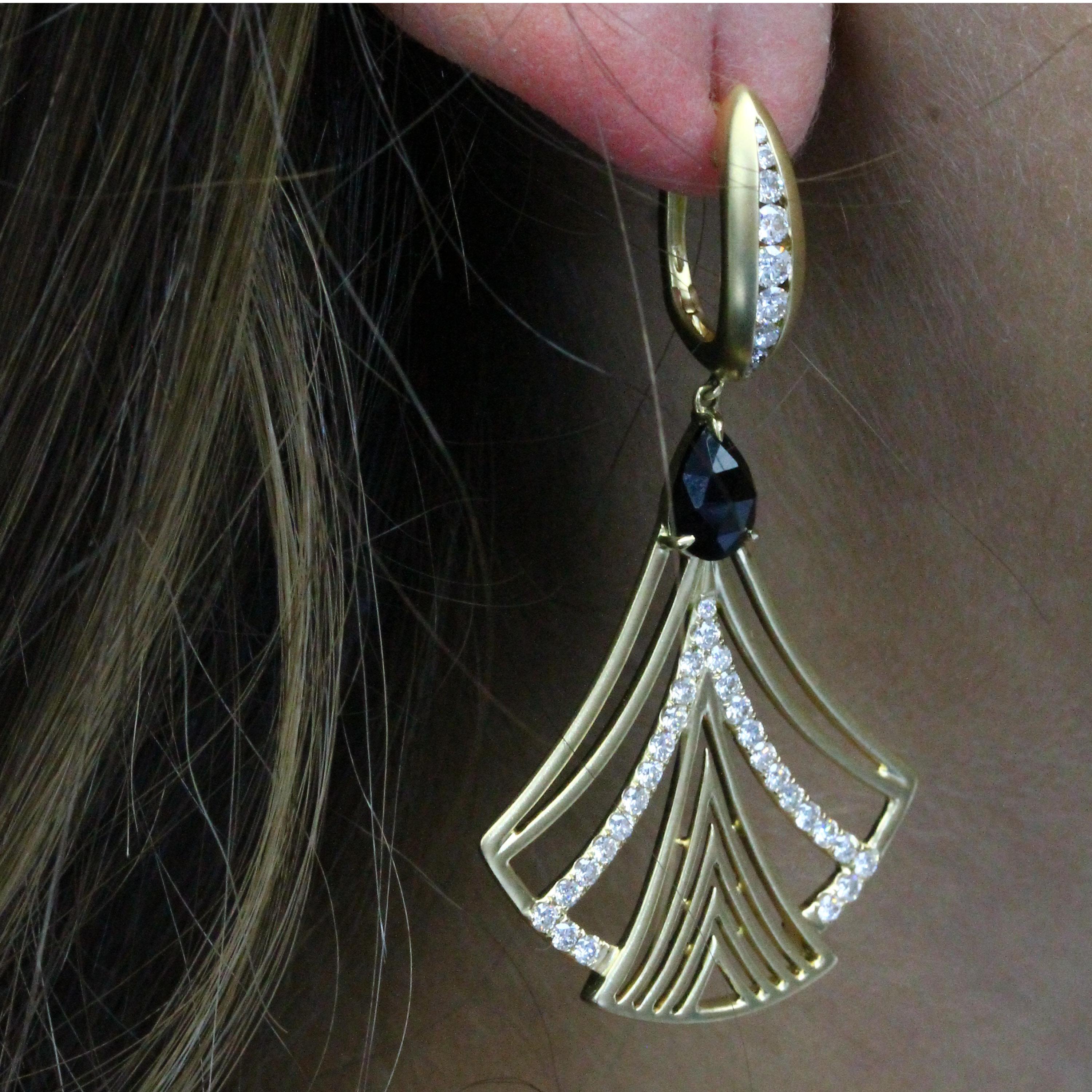 art deco gold earrings
