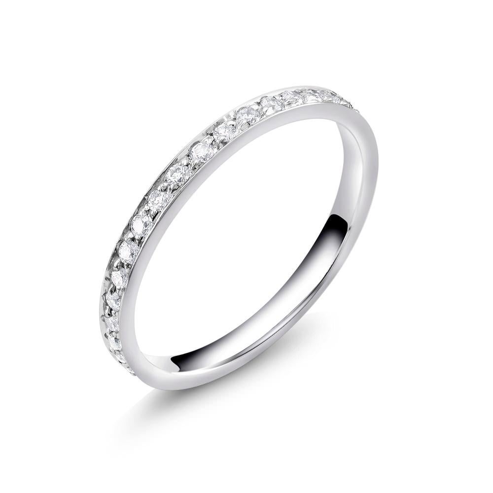 Round Cut 18 Karat Micro Pave Diamond Partial Band Weighting 0.35 Carat