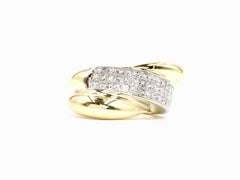 18 Karat Modern Abstract Diamond Ring