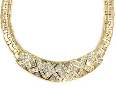 18 Karat Modern Fancy Link Diamond Bar Necklace 7.55 Carat Total Weight