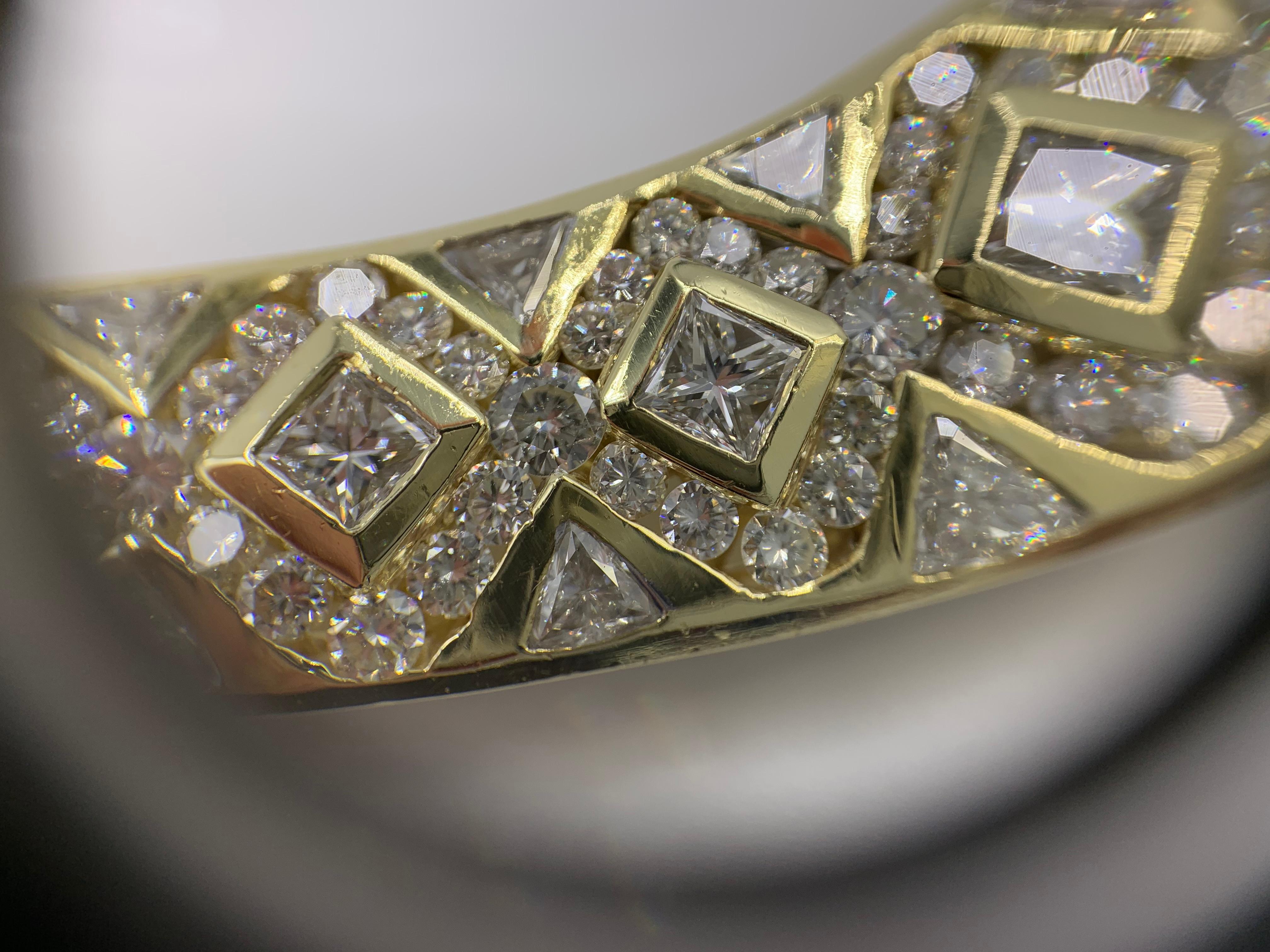 18 Karat Modern Fancy Link Diamond Bar Necklace 7.55 Carat Total Weight For Sale 3
