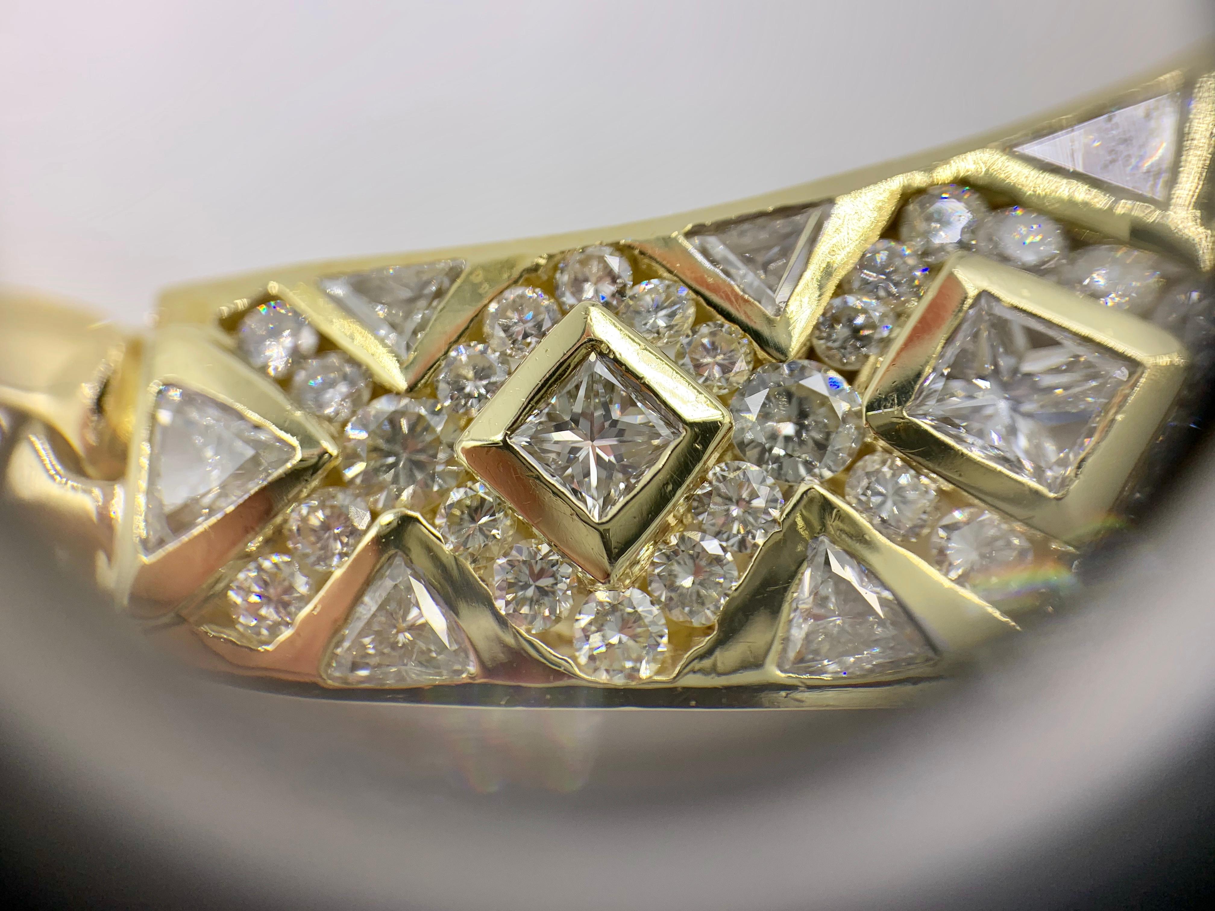 18 Karat Modern Fancy Link Diamond Bar Necklace 7.55 Carat Total Weight For Sale 4