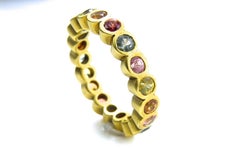 18 Karat Multi-Color Sapphire Eternity Ring