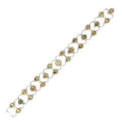 18kt White Gold Bracelet with  Fancy Colored Diamonds 