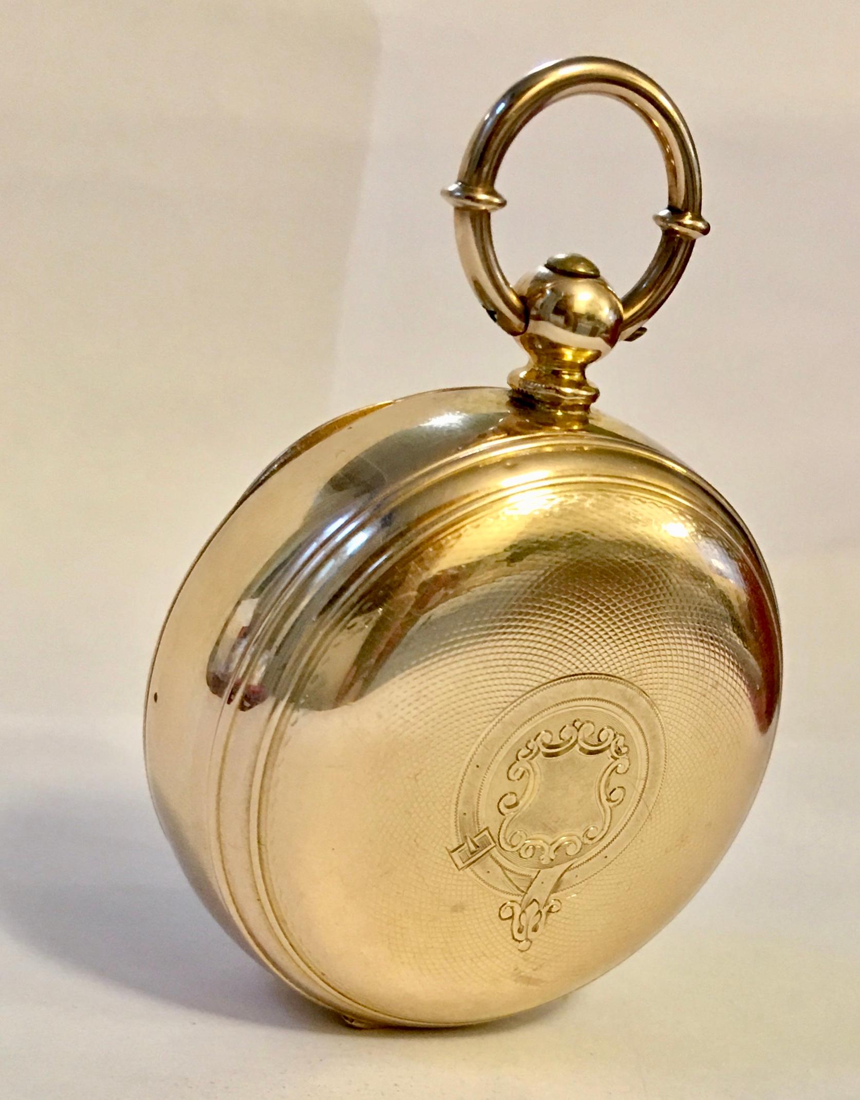 19th Century 18-Karat Gold Musical Swiss Pocket Watch In Good Condition In London, Nottinghill