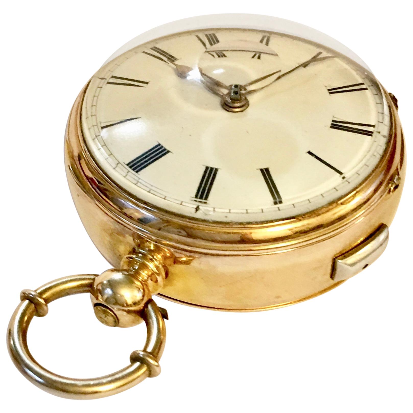 19th Century 18-Karat Gold Musical Swiss Pocket Watch