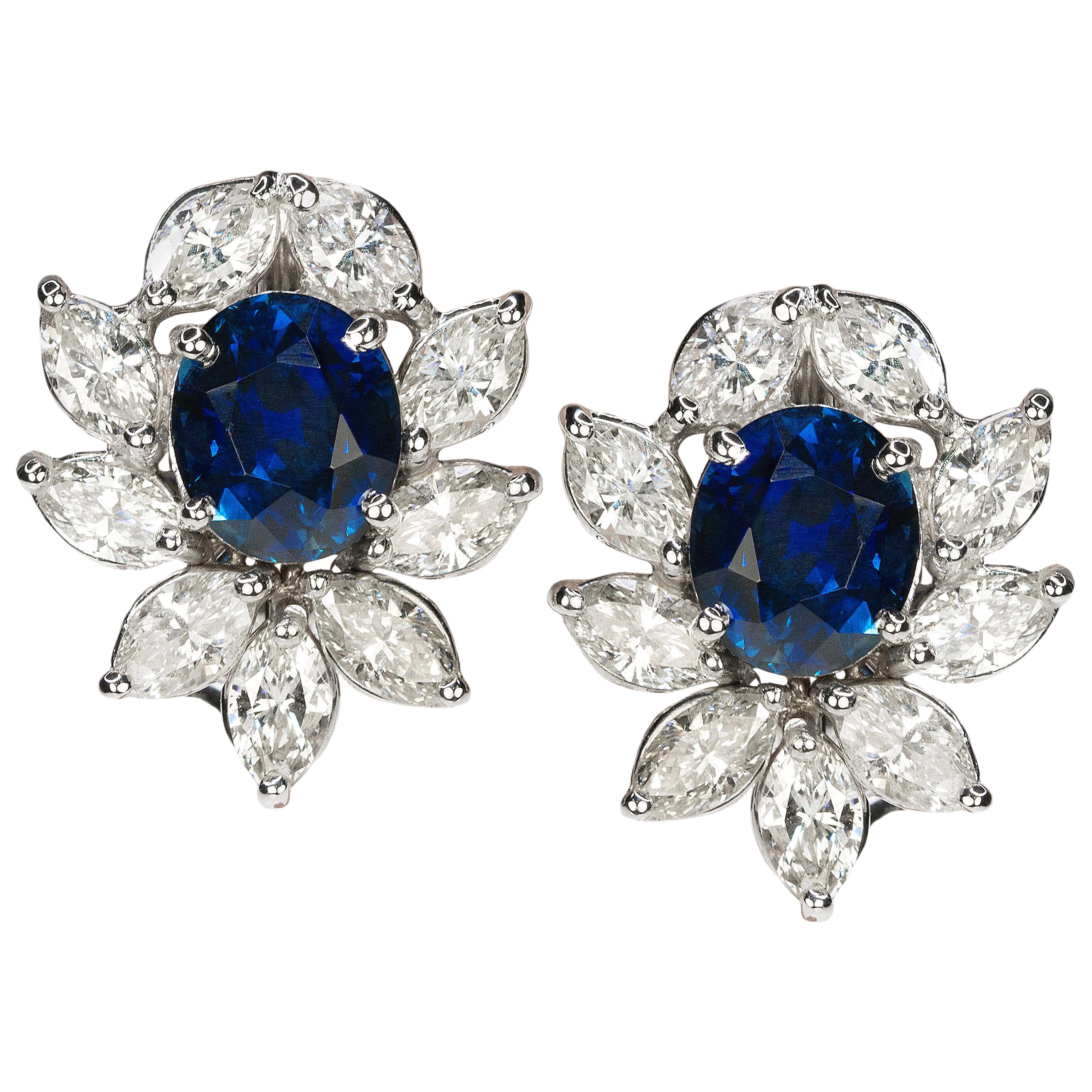 18 Karat Natural Sapphire Earrings