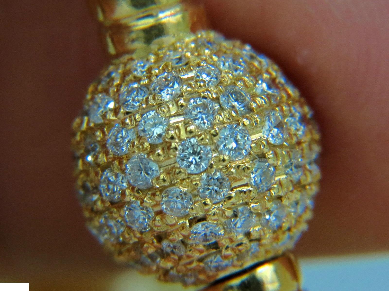 Women's or Men's 18 Karat Natural South Sea Golden Pearls Necklace 1.50 Carat Diamond Clasp For Sale