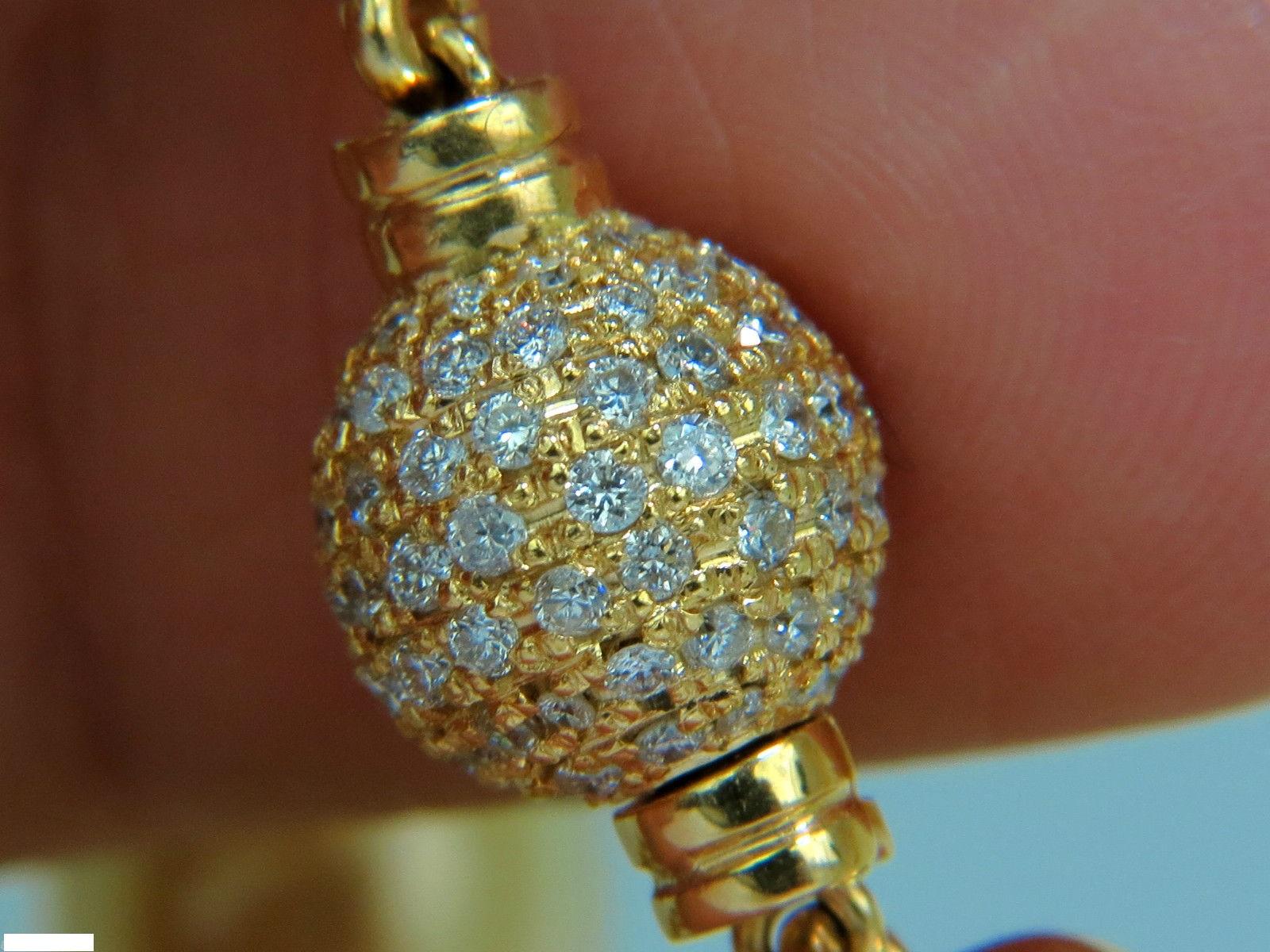 18 Karat Natural South Sea Golden Pearls Necklace 1.50 Carat Diamond Clasp For Sale 4