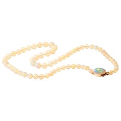 Vintage 18 Karat Opal Bead Necklace