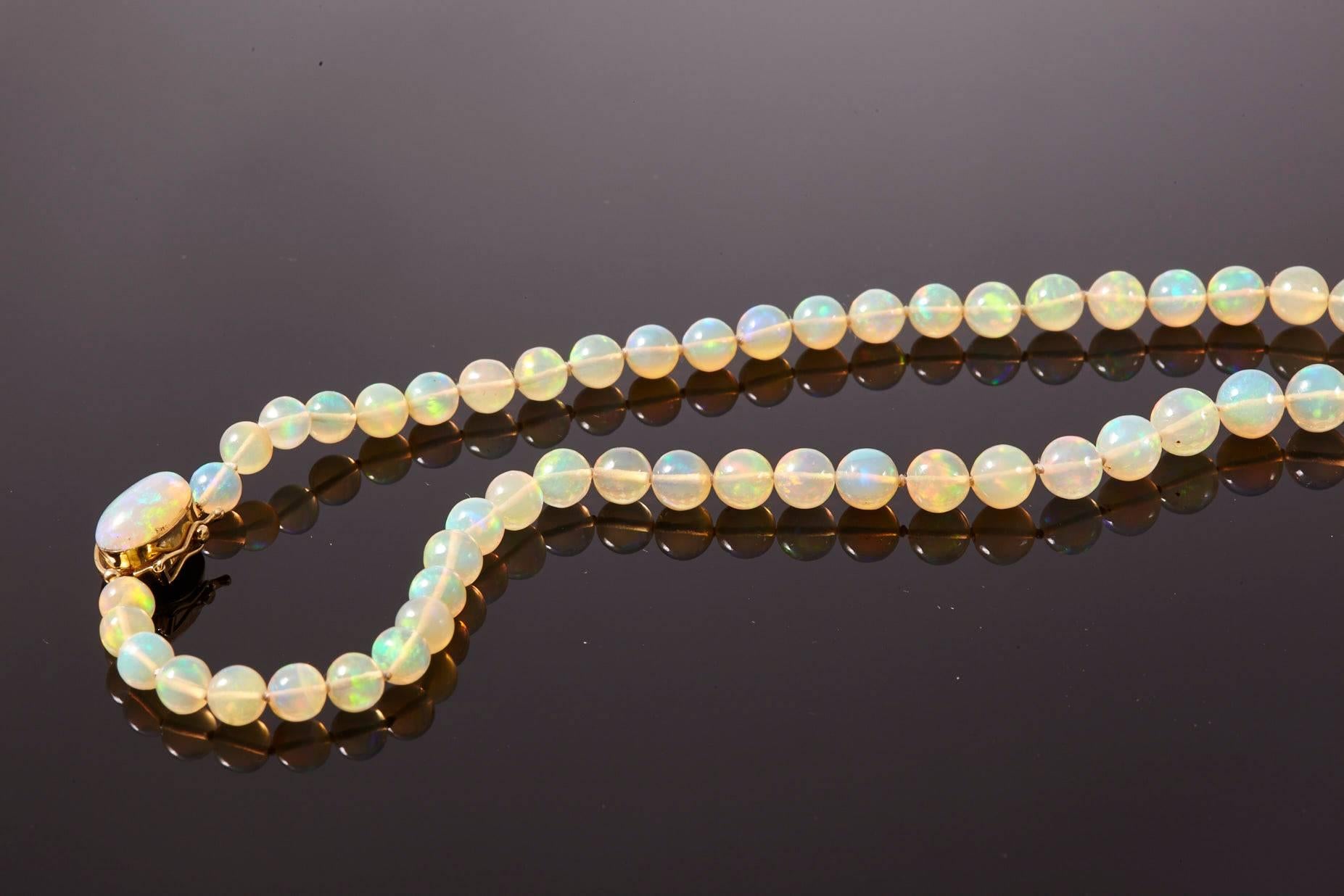 18 Karat Opal Beaded Necklace is 18