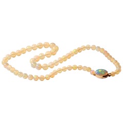 18 Karat Opal Beaded Necklace