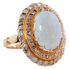 18 Karat Opal Ring and Diamond Cocktail Ring