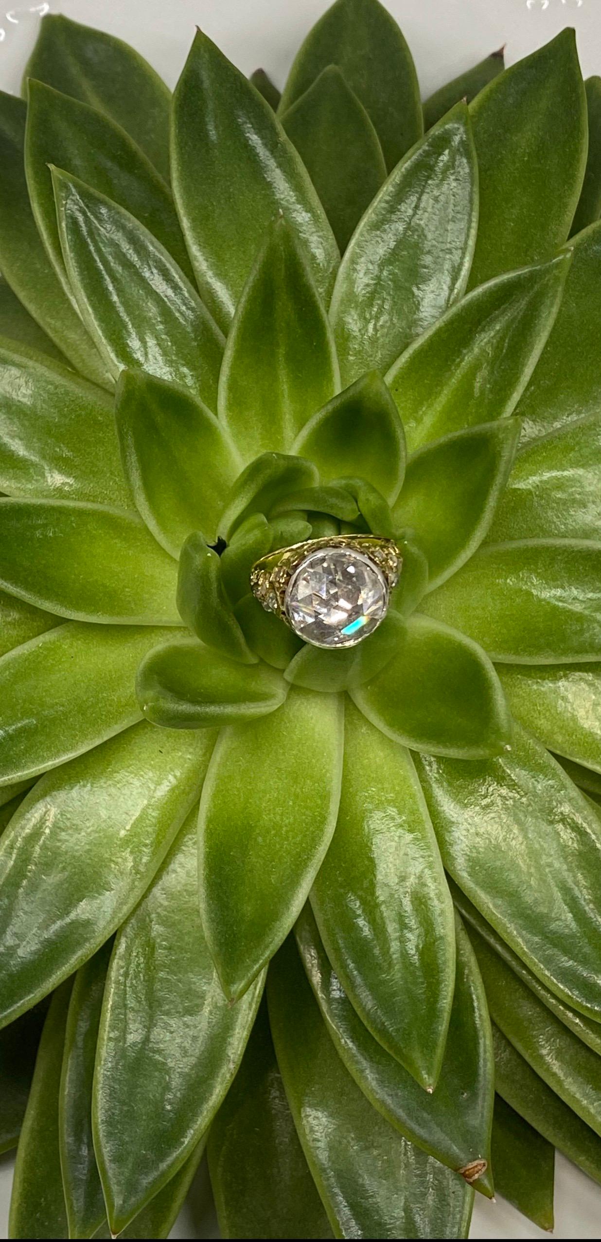 Spectacular Original Victorian 18 karat Gold Rose Cut Diamond Ring 1