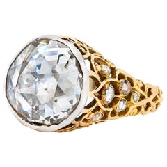 Spectacular Original Victorian 18 karat Gold Rose Cut Diamond Ring