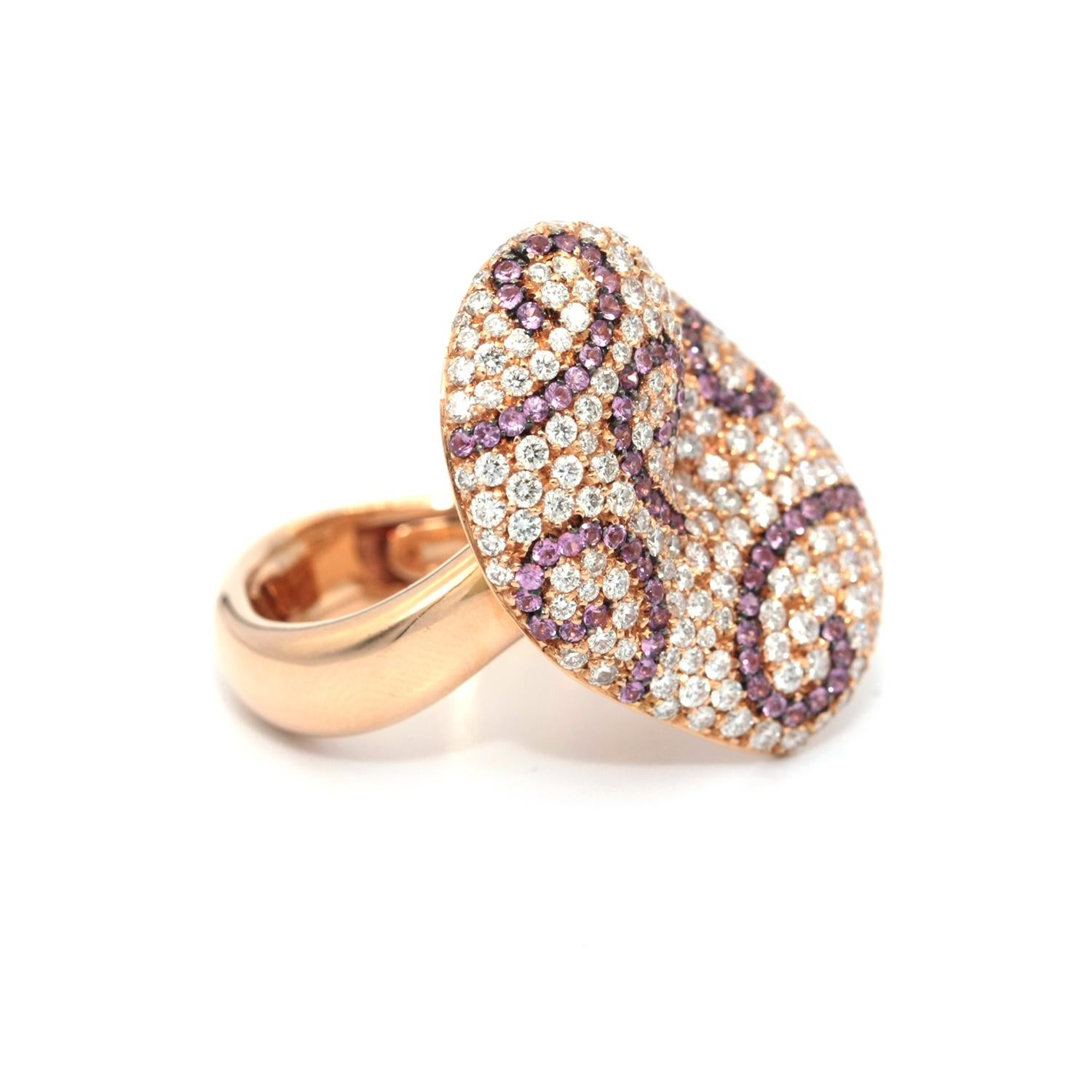 18 Karat Palmiero Diamond and Sapphire Ring In New Condition For Sale In Los Angeles, CA