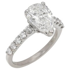 18 Karat birnenförmiger Diamant-Verlobungsring 2,07 natürlicher Diamant GIA F-SI Diamantring