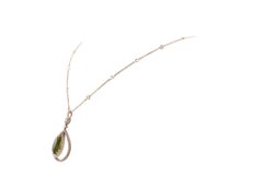 18 Karat Peridot Diamond Halo Pendant, 9.33 Carat Total Weight