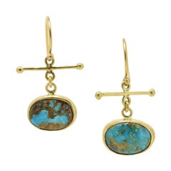Persian Turquoise Gold Earrings