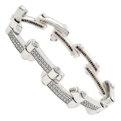 18 Karat Philippe Charriol Diamond Bracelet White Gold Tennis 1.34 Carat