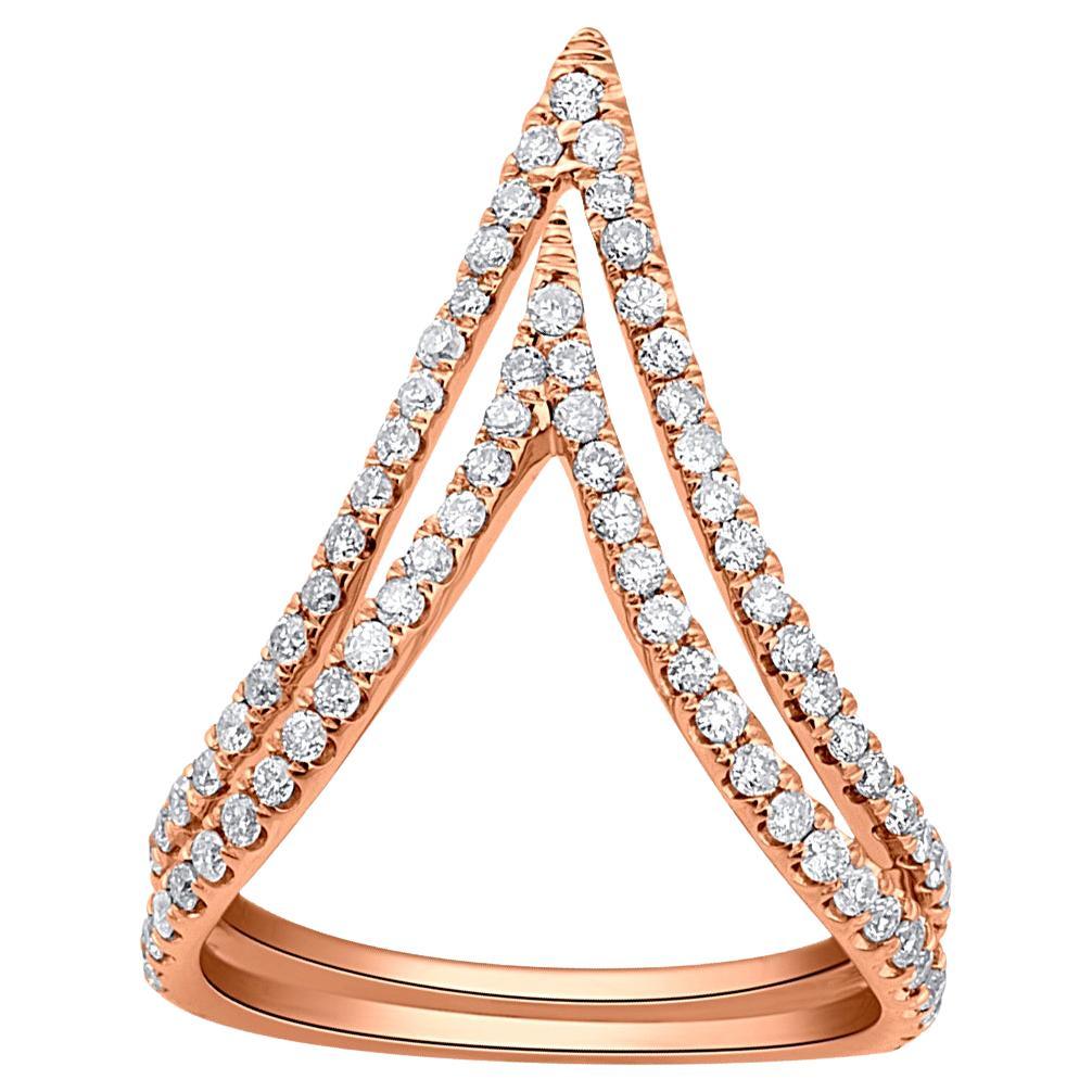 Contemporary 18 Karat Pink Gold and Diamond Cocktail Party Ring For