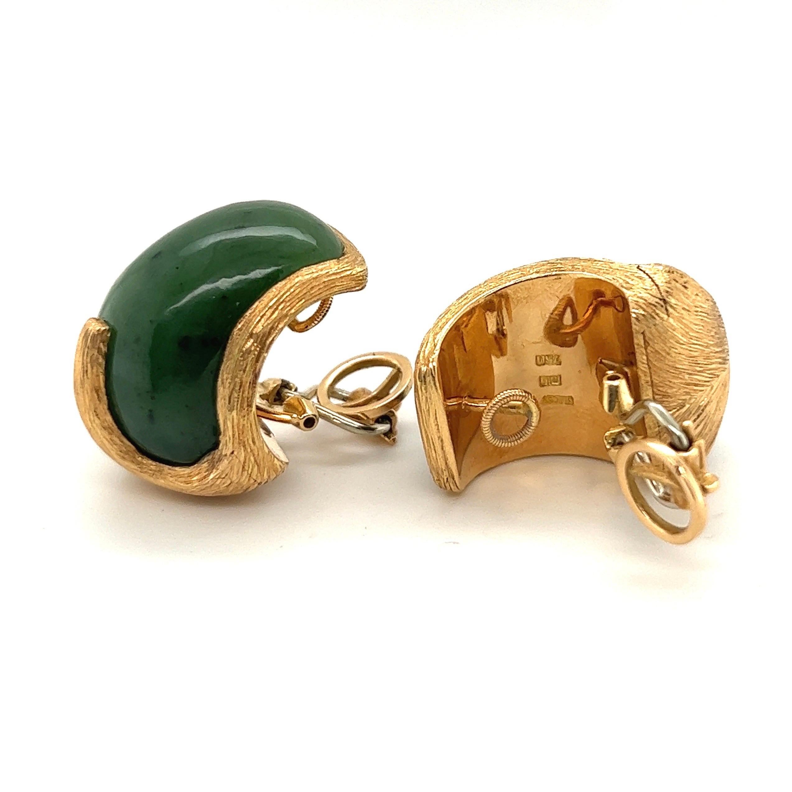 18 Karat Roségold und grüner Granat-Ohrringe von Paul Binder, 1970er Jahre (Modernistisch) im Angebot