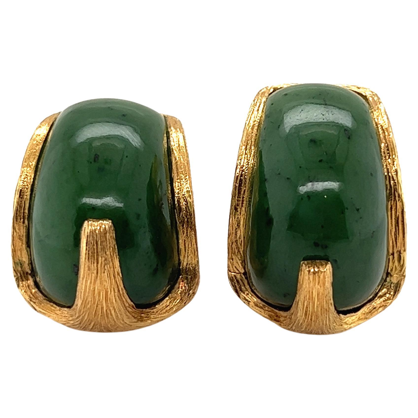 18 Karat Roségold und grüner Granat-Ohrringe von Paul Binder, 1970er Jahre im Angebot