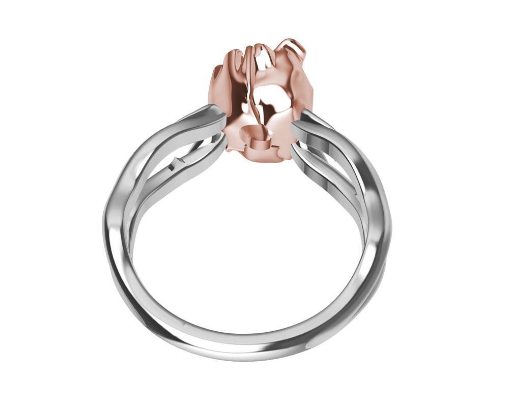 For Sale:  18 Karat Pink Gold and Platinum GIA Diamond Rose Engagement Ring 7