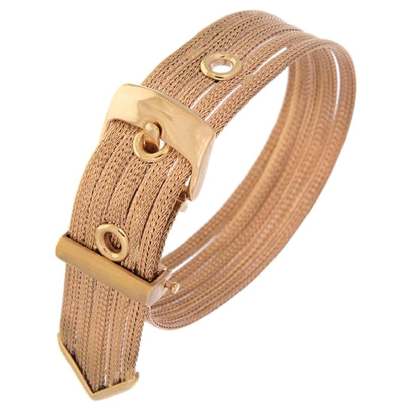 18 Karat Pink Gold Belt Bracelet For Sale