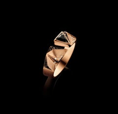 18 Karat Pink Gold, Black and White Diamond and Onyx Carioca Ring