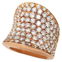 18kt Pink Gold Cocktail Ring with 5.80ct Pavé Set Brilliant Cut Diamonds
