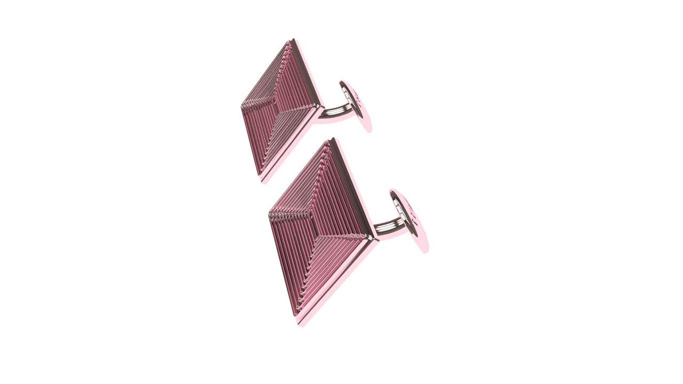 Contemporary 18 Karat Pink Gold Cufflinks For Sale