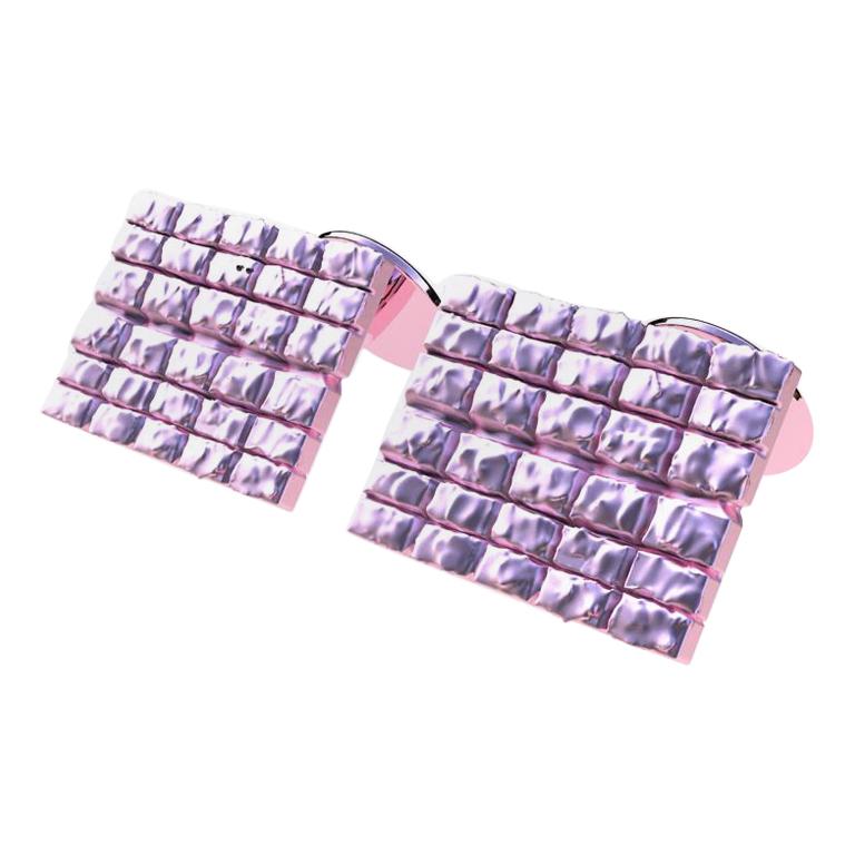 Boutons de manchette en or rose 18 carats en vente