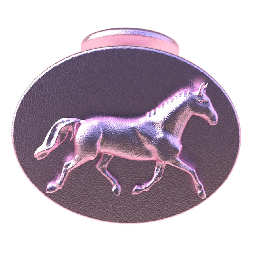 18 Karat Pink Gold Dressage Horse Cufflinks, Tiffany Designer, Thomas Kurilla sculpted these elegant trotting horses for the equestrian lovers. Simply floating in the air as these horses trot.  18ky matte finished to see the details easily. 19mm