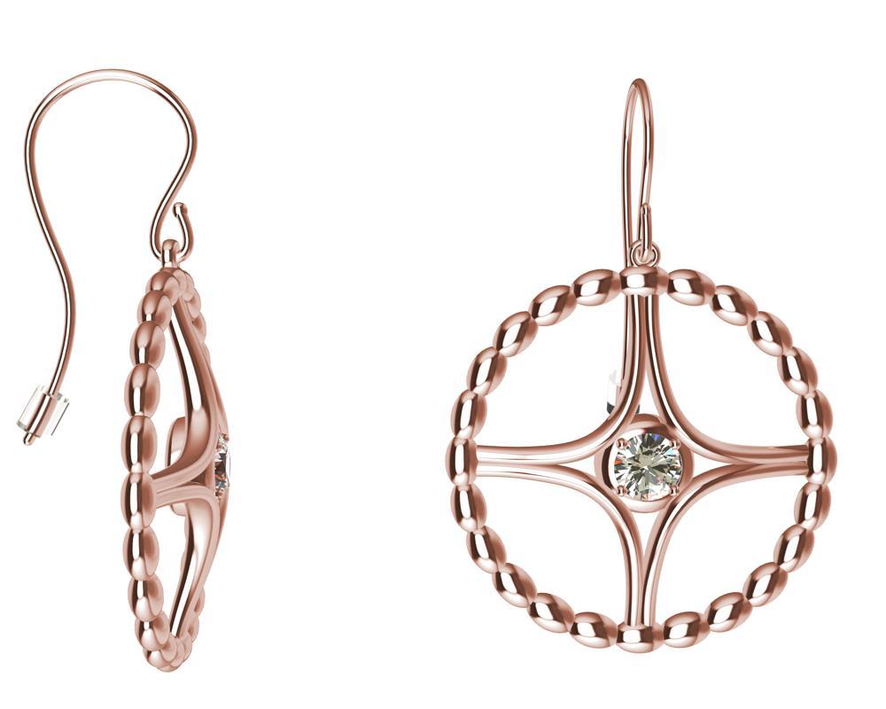 18 Karat Roségold GIA Diamant Nautische Perlen-Ohrringe im Zustand „Neu“ im Angebot in New York, NY