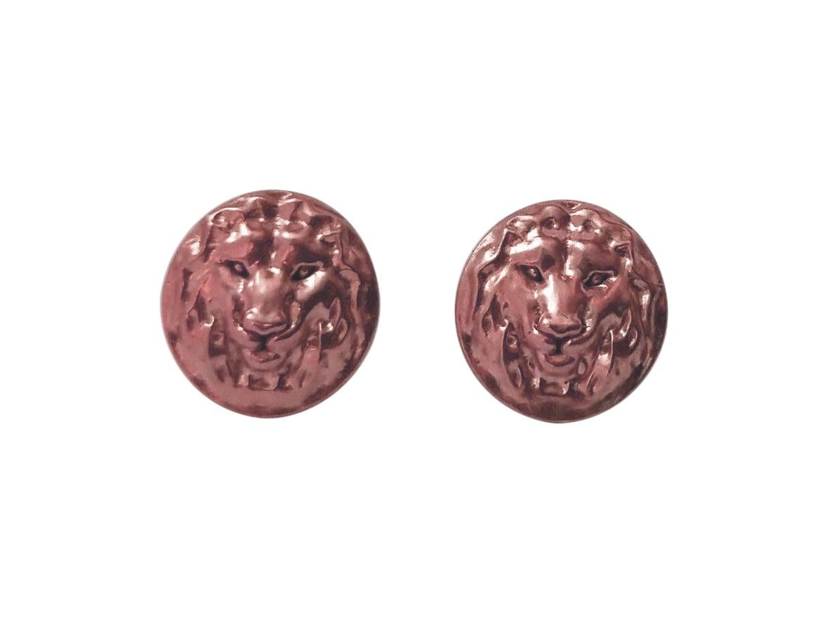 18 Karat Pink Gold Lion Earrings For Sale