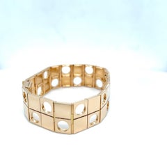 Pulsera modernista de oro rosa de 18 quilates de Burch, años 70