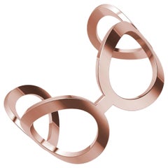 Bracelet manchette ovale en or rose 18 carats