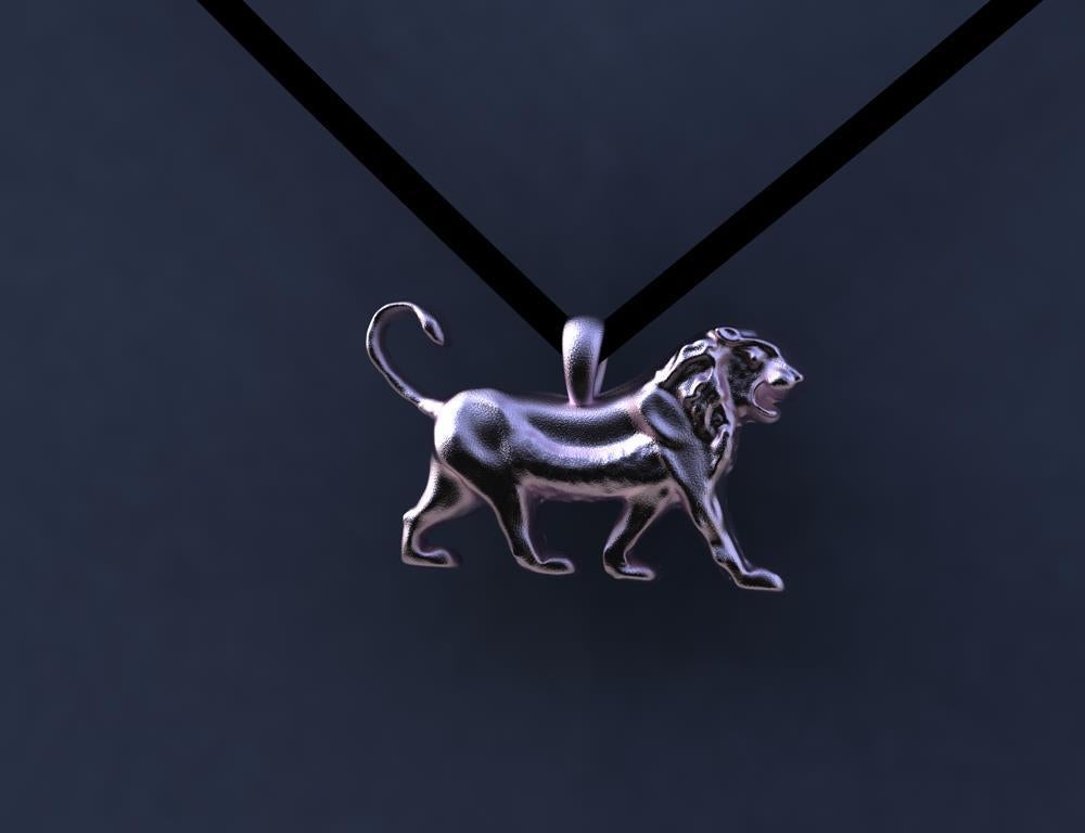 Contemporary 18 Karat Pink Gold Persepolis Lion Pendant Necklace