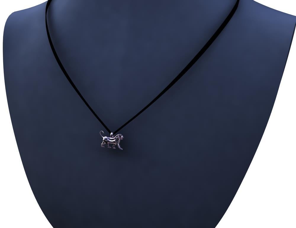 18 Karat Pink Gold Persepolis Lion Pendant Necklace 1
