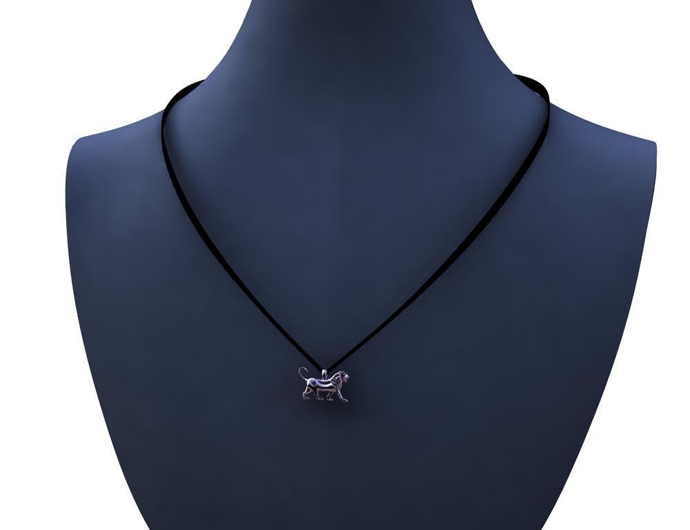 18 Karat Pink Gold Persepolis Lion Pendant Necklace 3