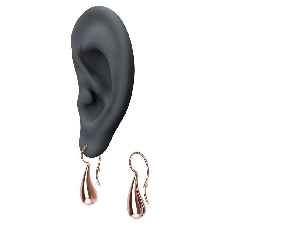 Boucles d'oreilles Petite goutte en or rose 18 carats Pour femmes en vente