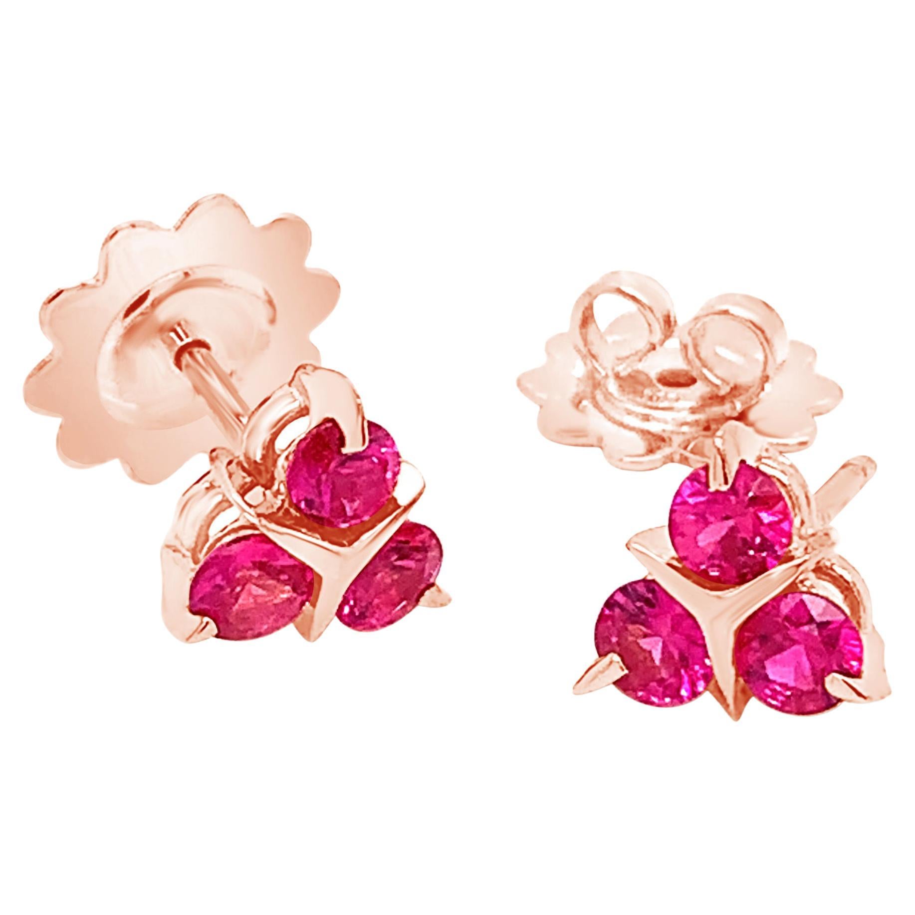 18 Karat Pink Gold Pink Sapphires Garavelli Earrings