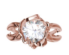 18 Karat Pink Gold Rose GIA Diamond Engagement Ring