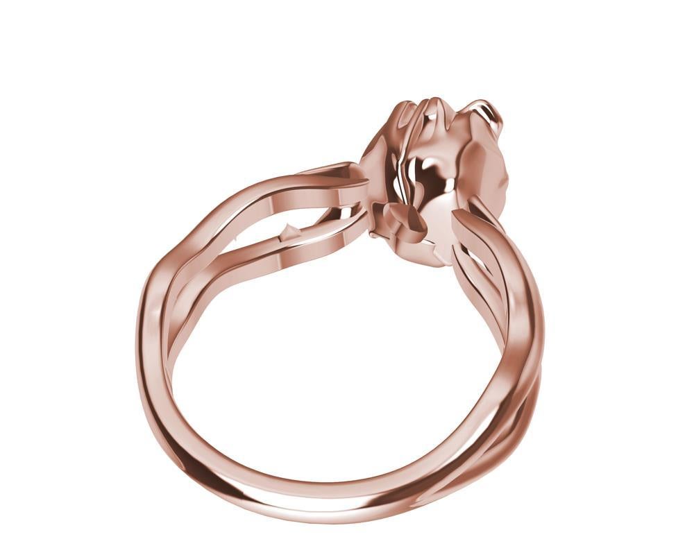 For Sale:  18 Karat Pink Gold Rose GIA Diamond Engagement Ring 7