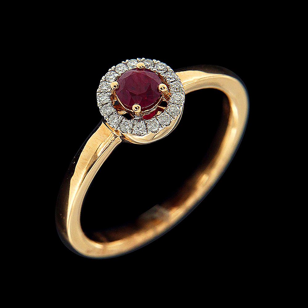 Contemporary 18 Karat Pink Gold, Ruby, and Diamond Fashion Ring For Sale
