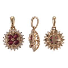 18 Karat Pink Gold, Ruby and Diamond Necklace