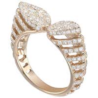 18 Karat White Gold Diamond Pave Ring Pinky Unisex For Sale at 1stDibs