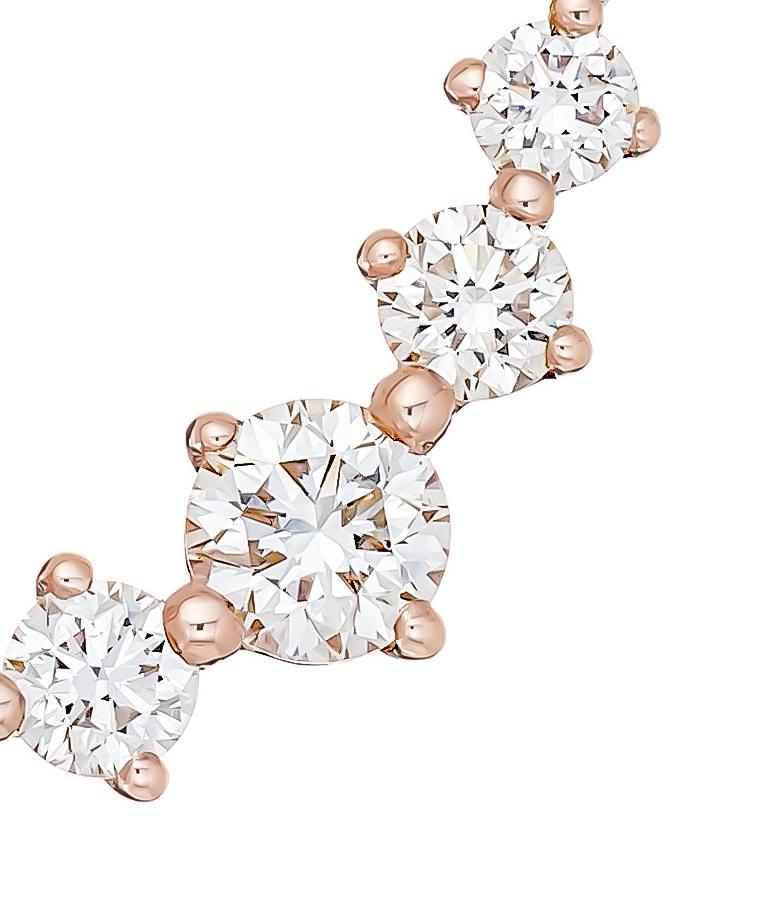 18 Karat Pink Gold Swing Diamond Small Hoop Earrings In New Condition In Hong Kong, HK