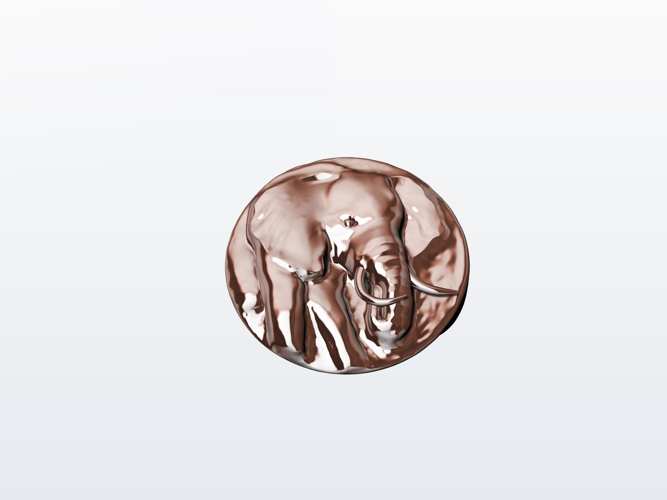 For Sale:  18 Karat Pink Gold Vermeil Elephant Signet Ring 2